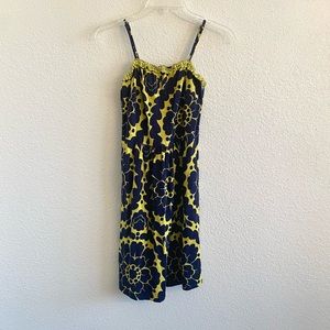 Boden Sleeveless Floral 100% Cotton Green and Blue Short Sundress